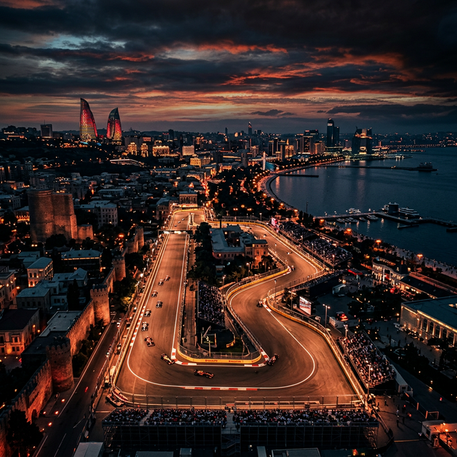 Baku City Circuit aerial view — Azerbaijan Formula 1 Track